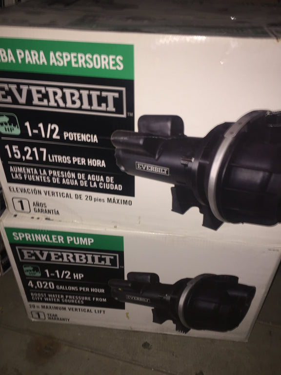 Everbilt 11/2 HP Thermoplastic Sprinkler Pump. Yourneedsathome